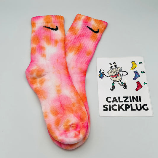 💖🧡 CALZINI NIKE TIE DYE ARANCIO ROSA 💖🧡